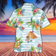 Shiba Inu Dog Lovers Striped Hawaiian Shirt