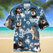 Miniature Schnauzer Dog Lovers Blue Tribal Pattern Hawaiian Shirt