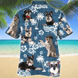 Miniature Schnauzer Dog Lovers Blue Tribal Pattern Hawaiian Shirt