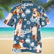 American Staffordshire Terrier Dog Lovers Blue Tribal Pattern Hawaiian Shirt