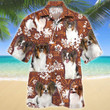 Papillon Dog Red Tribal Pattern Hawaiian Shirt