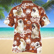 Tibetan Spaniel Dog Red Tribal Pattern Hawaiian Shirt