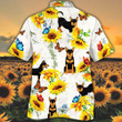 Australian Kelpie Dog Lovers Sun Flower Hawaiian Shirt