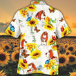 Basset Hound Dog Lovers Sun Flower Hawaiian Shirt