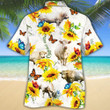 Charolais Cattle Lovers Sun Flower Hawaiian Shirt