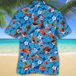 BBQ Lovers Blue Floral Hawaiian Shirt