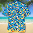 French Fries Lovers Blue Floral Hawaiian Shirt