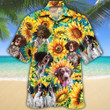 German Shorthaired Pointer Dog Lovers Sunflower Watercolor Hawaiian Shirt