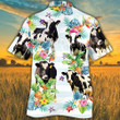 Holstein Friesian Cattle Lovers Tropical Flower Hawaiian Shirt
