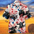 Black Angus Cattle Lovers Texas Flag Hawaiian Shirt