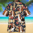 Basset Hound Dog Lovers Green Plaid Pattern Hawaiian Shirt