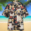 Pug Dog Lovers Green Plaid Pattern Hawaiian Shirt