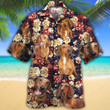 Dachshund Dog Lovers Red Plaid Pattern Hawaiian Shirt