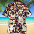 Pug Dog Lovers Red Plaid Pattern Hawaiian Shirt