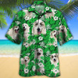 Great Pyrenees Dog Lovers Green Floral Pattern Hawaiian Shirt