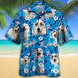 Great Pyrenees Dog Lovers Blue Floral Pattern Hawaiian Shirt