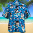 Miniature Schnauzer Dog Lovers Blue Floral Pattern Hawaiian Shirt