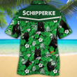 Schipperke Dog Lovers Green Floral Pattern Hawaiian Shirt
