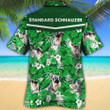 Standard Schnauzer Dog Lovers Green Floral Pattern Hawaiian Shirt