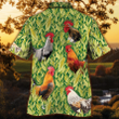 Rooster Chicken Lovers Corn Pattern Hawaiian Shirt