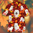 Samoyed Dog Lovers Autumn Red Leaves Hawaiian Shirt