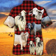 Brahman Cattle Lovers Red Tartan Pattern Hawaiian Shirt