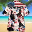 Doberman Pinscher Dog Lovers American Flag Hawaiian Shirt