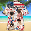 English Mastiff Dog Lovers American Flag Hawaiian Shirt