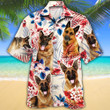 German Shepherd Dog Lovers American Flag Hawaiian Shirt