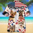 Yorkshire Terrier Dog Lovers American Flag Hawaiian Shirt