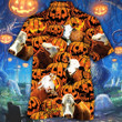 Hereford Cattle Lovers Halloween Pumpkin Hawaiian Shirt
