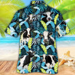 Holstein Friesian Cattle Lovers Jungle Leaves Hawaiian Shirt