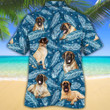 English Mastiff Dog Lovers Blue Feather Hawaiian Shirt
