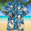 Brahman Cattle Lovers Blue Feather Hawaiian Shirt