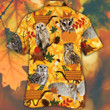 Owl Lovers Orange Nature Autumn Hawaiian Shirt