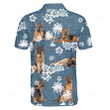 German Shepherd Dog Lovers Blue Tribal Pattern Polo Shirt
