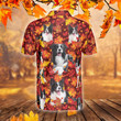 Border Collie Dog Lovers Autumn Red Leaves Polo Shirt