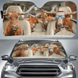 TX Longhorn Cattle Lovers Funny Car Auto Sunshade 57" x 27.5"