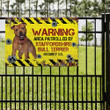 Staffordshire Bull Terrier Dog Lovers Warning Area Metal Sign