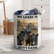 Black Angus Cattle Lovers We Licked It Laundry Basket 13.7" x 19.3"