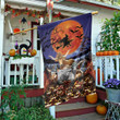 TX Longhorn Cattle Lovers Happy Halloween Garden And House Flag