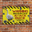 Duck Lovers Warning Area Metal Sign