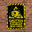 Skull Black Cat Lovers Caution Do Not Enter Metal Sign