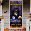 Chasing The Rottweiler Dog Lovers Funny Halloween Door Cover
