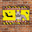 Bull Terrier Dont Try It Warning Protected Metal Sign