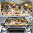 English Mastiff Dog Lovers Autumn Road Car Auto Sunshade 57" x 27.5"