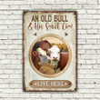 Hereford Cattle Lovers Old Bull And Sweet Cow Metal Sign