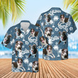 Custom 31DOGC-1009 Blue Tribal Pattern Hawaiian Shirt