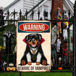 Rottweiler Dog Lovers Beware Of Vampires Metal Sign