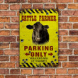 Black Angus Cattle Lovers Parking Only Metal Sign